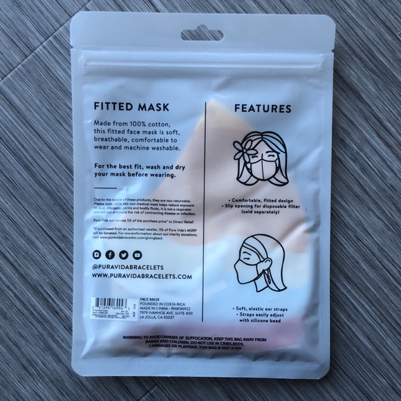 🆕 5 PURA VIDA CLOTH FACE MASKS - Picture 4 of 6